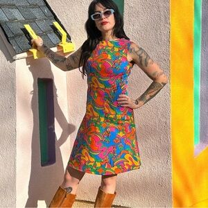 Nooworks Edie Dress in Auderpopz fabric NWT